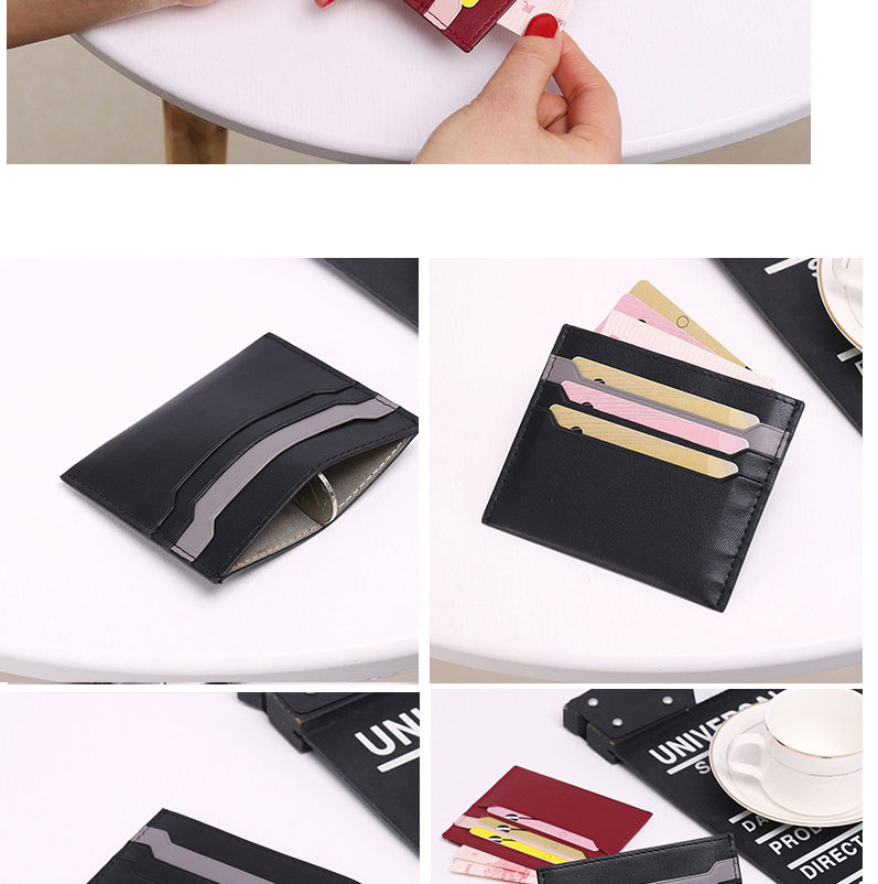 Fashion Pink Leather Multi-card Card Holder,Wallet