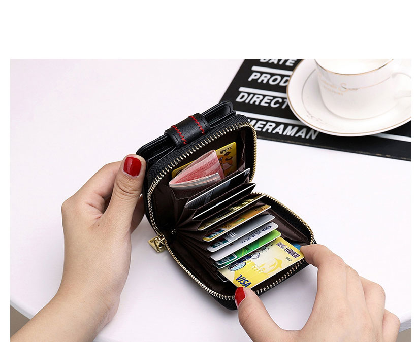 Fashion Black Large-capacity Multi-card Slot Card Package,Wallet