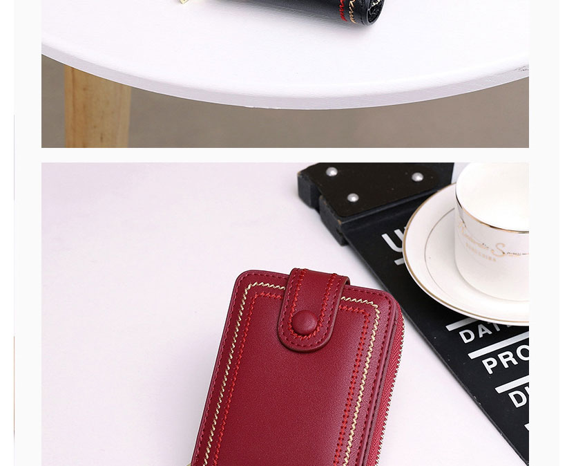 Fashion Red Wine Large-capacity Multi-card Card Holder,Wallet