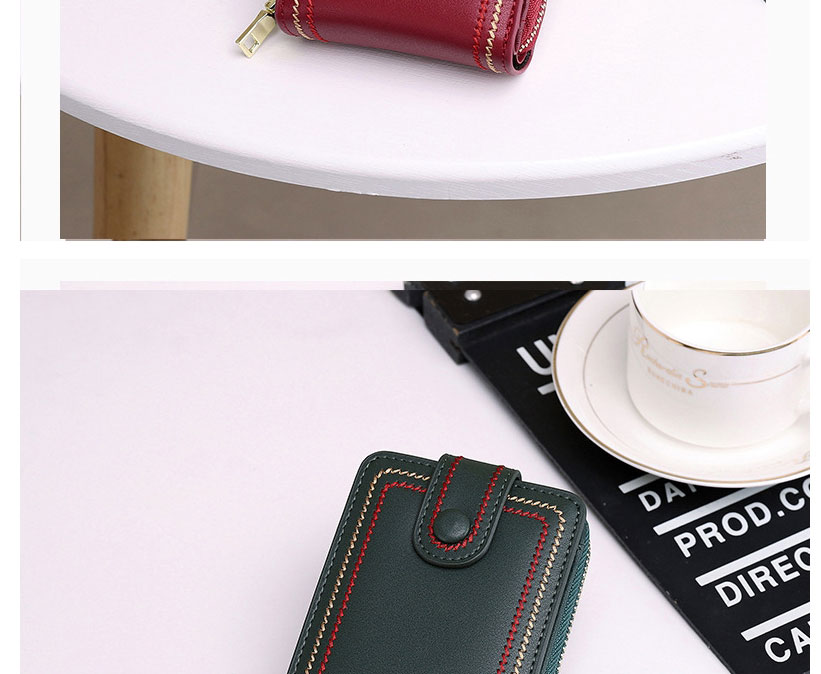 Fashion Red Wine Large-capacity Multi-card Card Holder,Wallet
