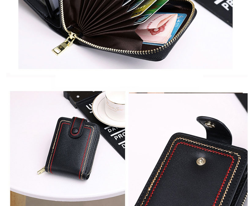 Fashion Black Large-capacity Multi-card Slot Card Package,Wallet