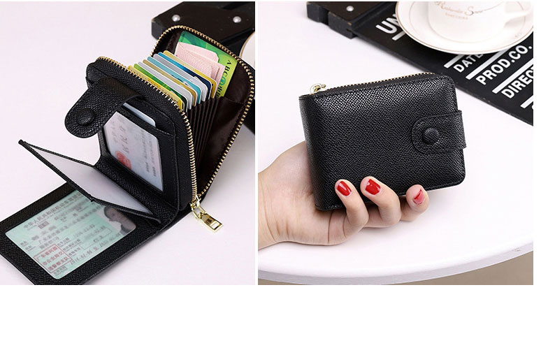 Fashion Red Wine Anti-degaussing Card Holder With Multi-card Positions In Leather,Wallet
