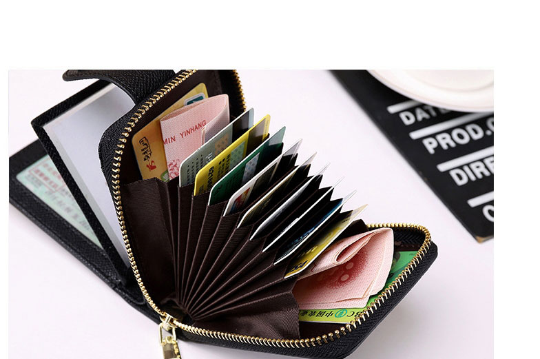 Fashion Pink Leather Multi-card Anti-degaussing Card Holder,Wallet