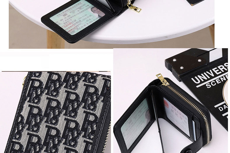 Fashion Fuchsia Letter Print Buckle Zipper Wallet,Wallet