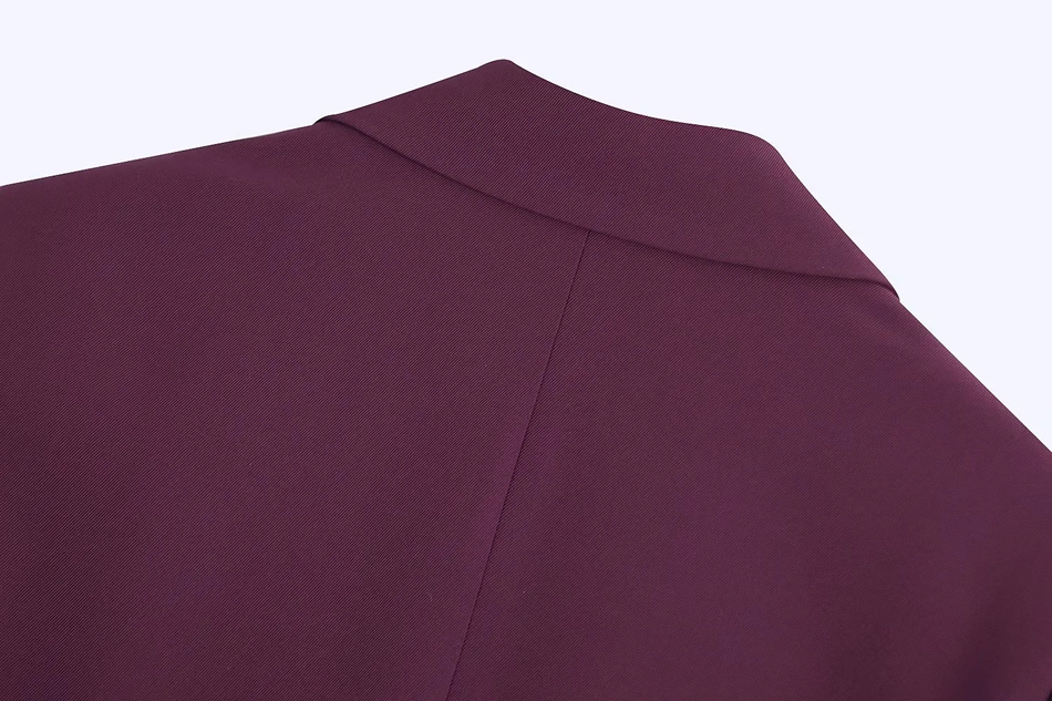 Fashion Dark Purple Double-breasted Blazer,Coat-Jacket