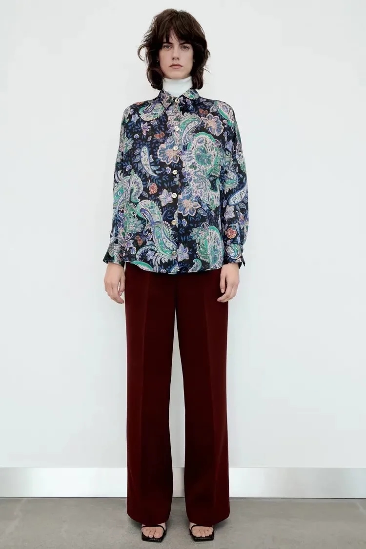 Fashion Color Printed Silk Satin Shirt,Tank Tops & Camis