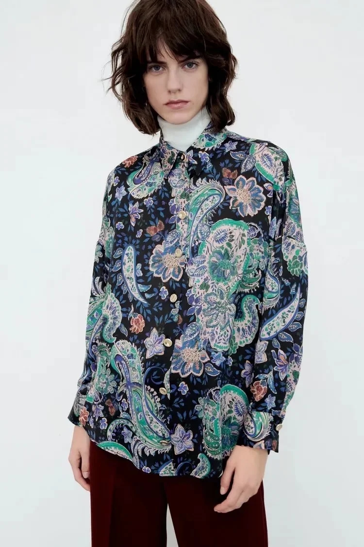 Fashion Color Printed Silk Satin Shirt,Tank Tops & Camis