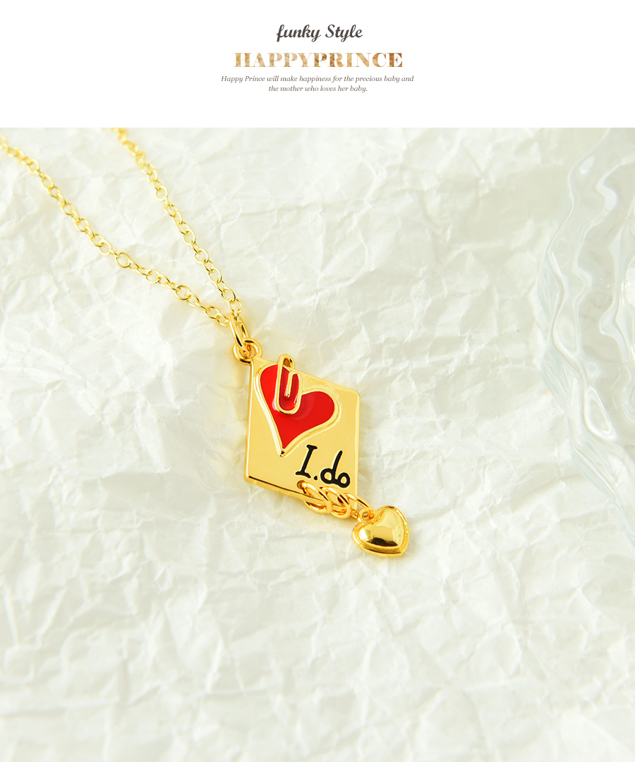 Fashion Gold Copper Drop Oil Love Letter Necklace,Necklaces