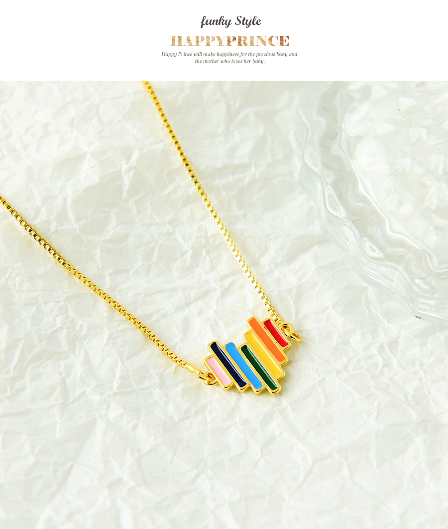 Fashion Color Copper Drop Oil Love Rainbow Necklace,Necklaces