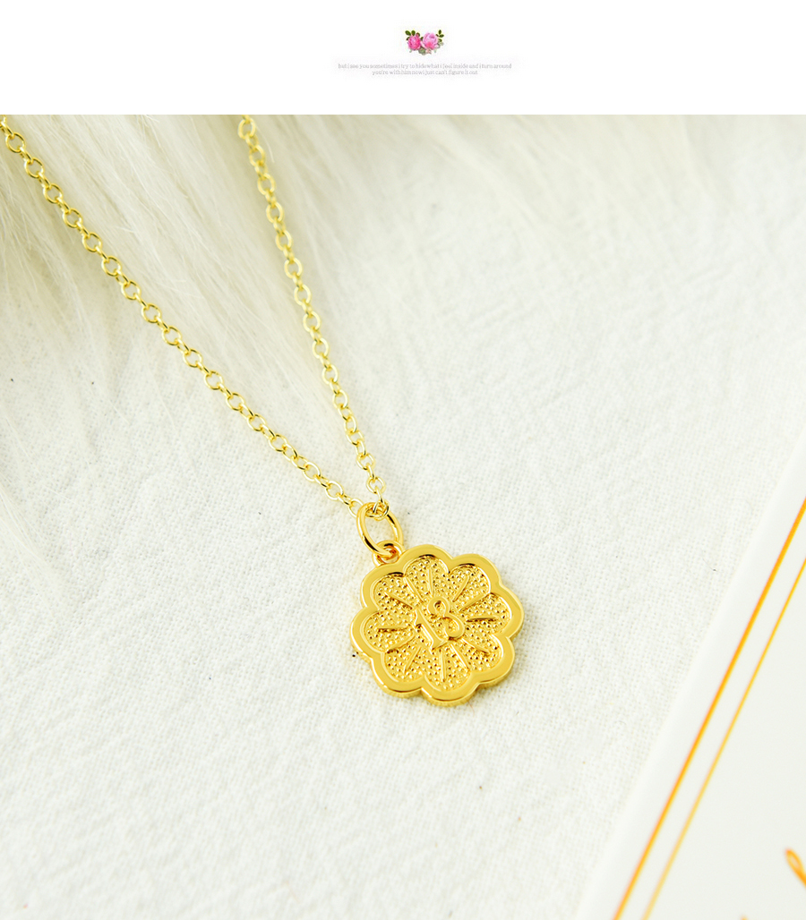Fashion Gold Bronze Flower Number Necklace,Necklaces
