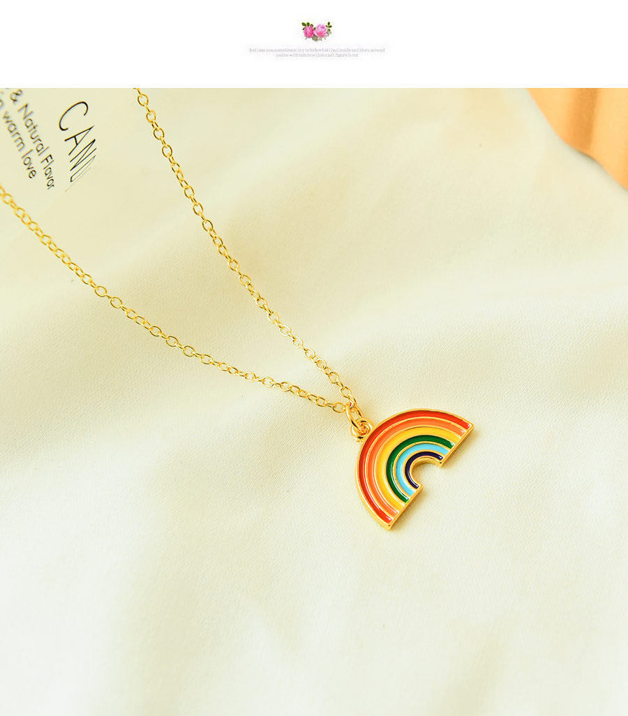 Fashion Color Copper Drip Oil Rainbow Necklace,Necklaces