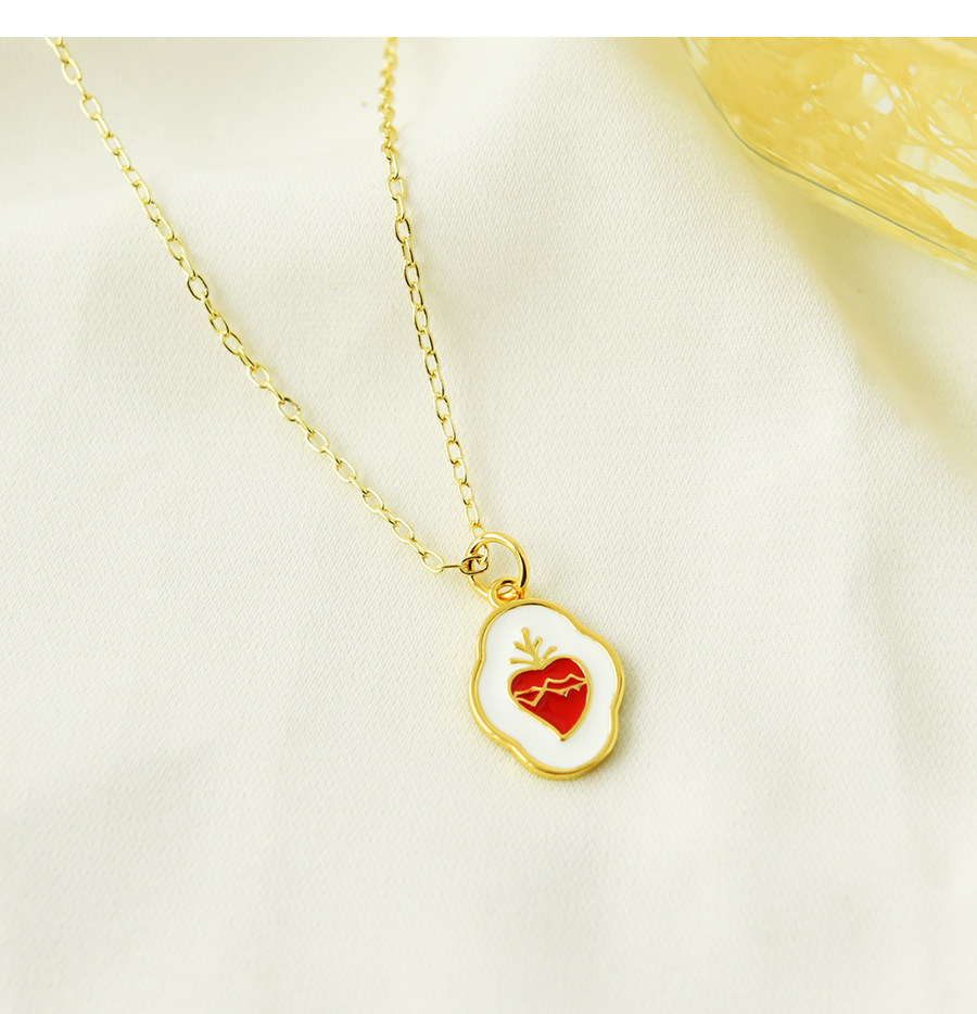 Fashion Red Copper Drip Oil Irregular Necklace,Necklaces