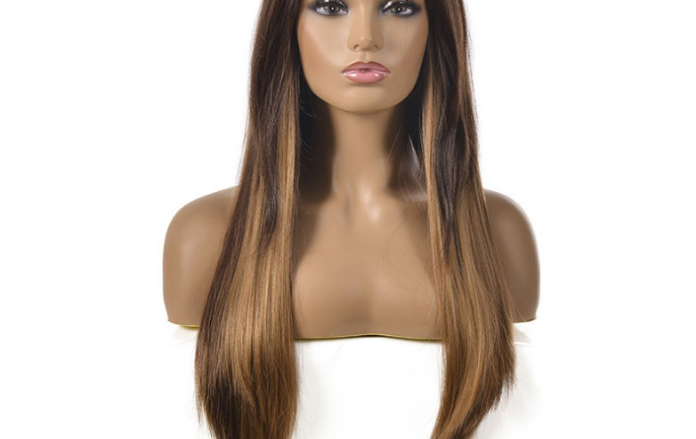 Fashion S751 Mid-section Straight Hair Gradient Color Wig,Wigs