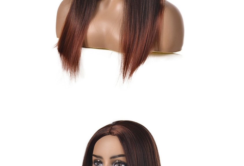 Fashion S752 Gradient Fluffy Mid-point Gradient Color Fake Headgear,Wigs