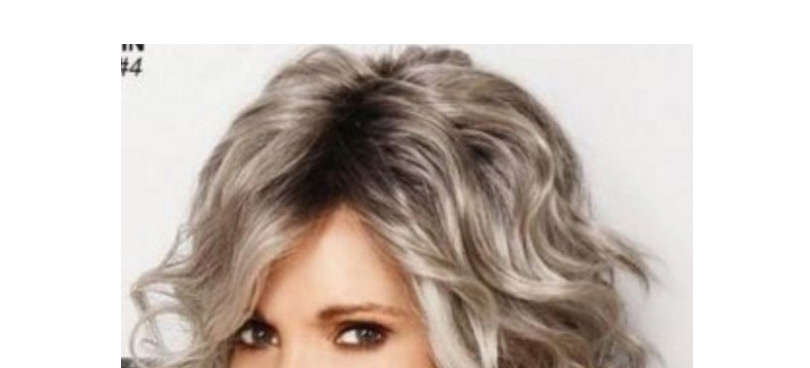 Fashion Wig-3738 Fluffy Short Curly Hair High Temperature Silk Gradient Color Fake Headgear,Wigs