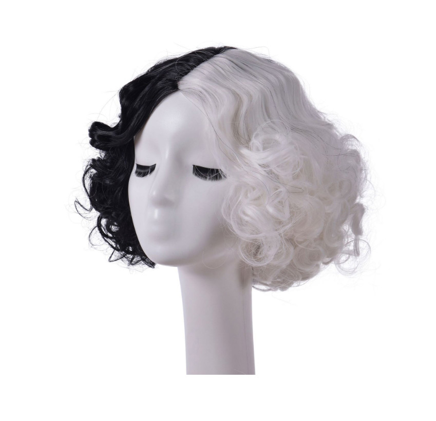 Fashion C-356 Kuila Black And White Wig,Wigs
