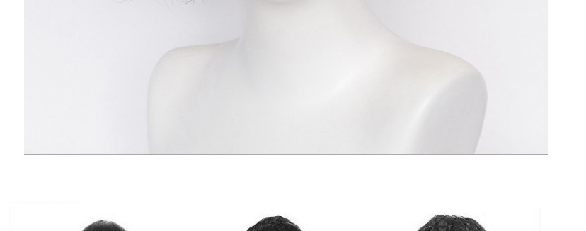 Fashion C-642 Black And White Black And White Stitching Short Curly Hair Wig,Wigs