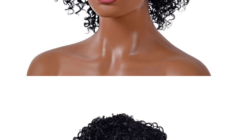 Fashion Wig-3911 Black High Temperature Silk African Curly Wig,Wigs