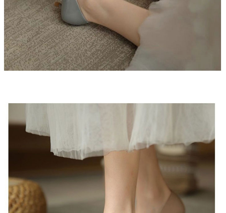 Fashion Grey Pu Pointed High Heels,Slippers
