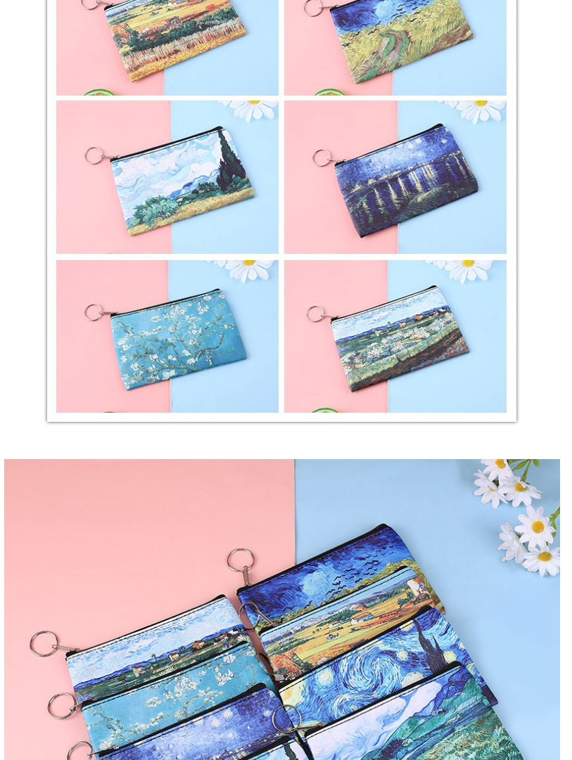Fashion 5# Pu Oil Painting Coin Purse,Wallet