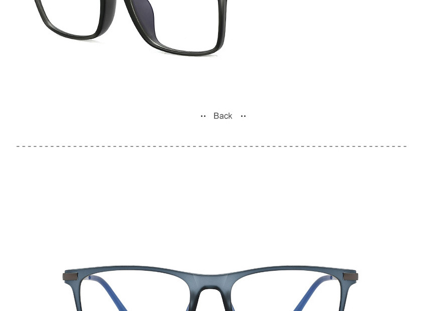 Fashion Bright Black/anti-blue Light Tr90 Large Frame Flat Lens,Fashion Glasses