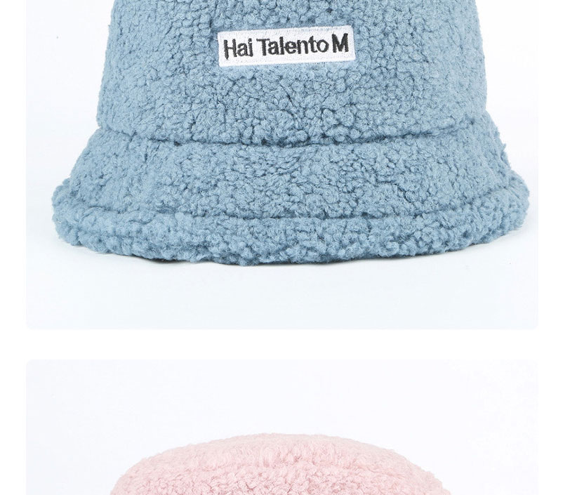 Fashion E-217hai Labeled Embroidered Lamb Velvet Basin Hat-beige Lamb Wool Letter Patch Fisherman Hat,Beanies&Others