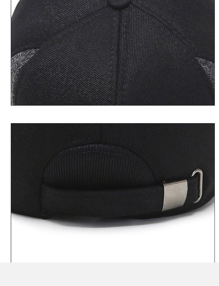 Fashion 172-s Leather Label Thickened Earguards-brown Woolen Labeled Baseball Cap,Baseball Caps
