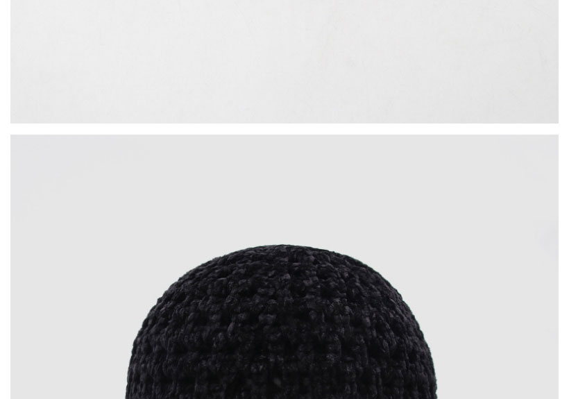 Fashion Black Black Striped Chenille Fisherman Hat,Beanies&Others