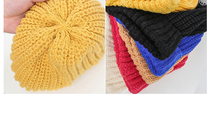 Fashion Rose Red Woolen Knitted Pile Hat,Beanies&Others