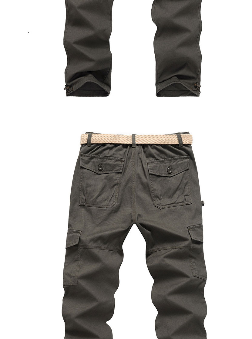 Fashion Black Cotton Multi-pocket Straight-leg Overalls,Pants
