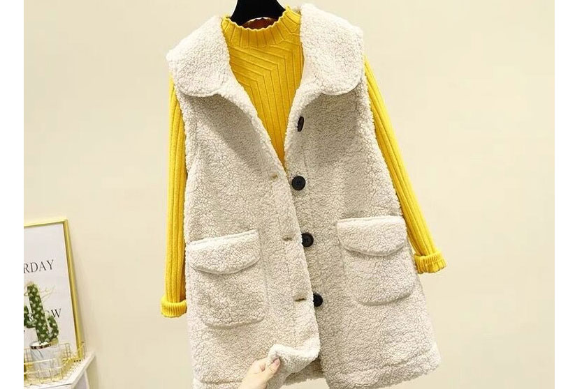Fashion Dark Brown Lamb Fur And Fur Vest,Coat-Jacket