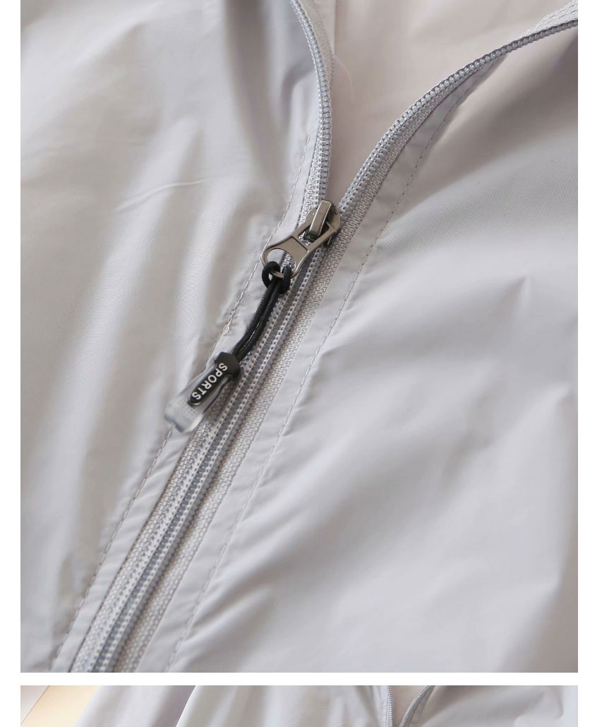 Fashion White Hooded Zipper Thin Coat,Coat-Jacket
