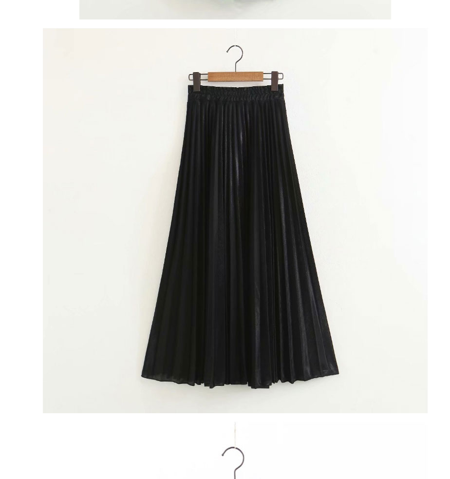 Fashion Silver Elasticated Pleated Skirt,Skirts