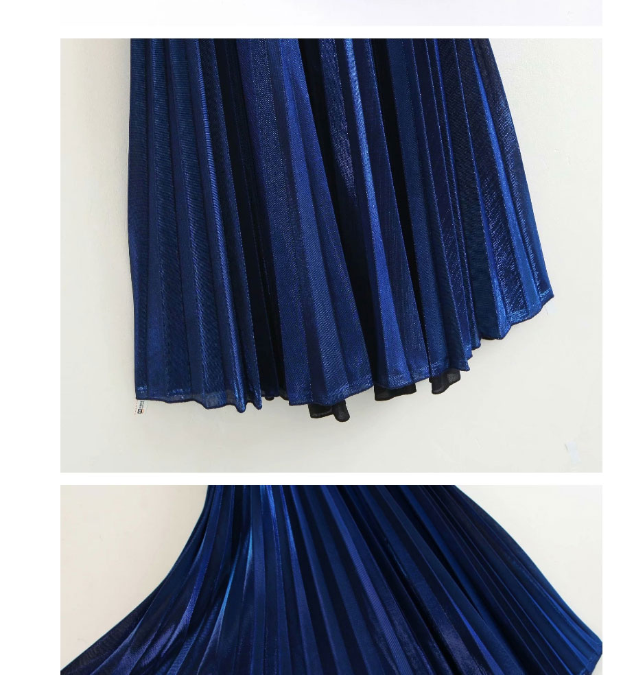 Fashion Silver Elasticated Pleated Skirt,Skirts