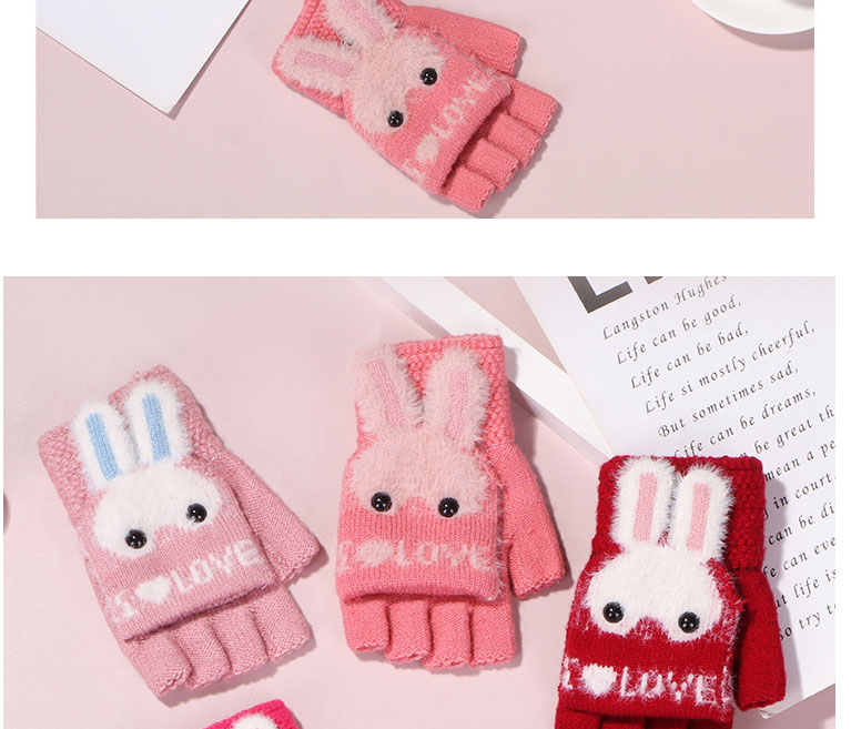 Fashion Red Imitation Mink Velvet Bunny Clamshell Gloves,Gloves