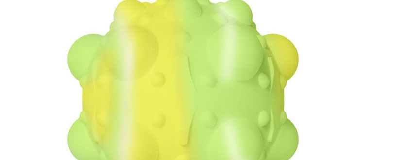 Fashion Second-generation Green And Yellow Silicone 3d Decompression Grip Ball,Household goods