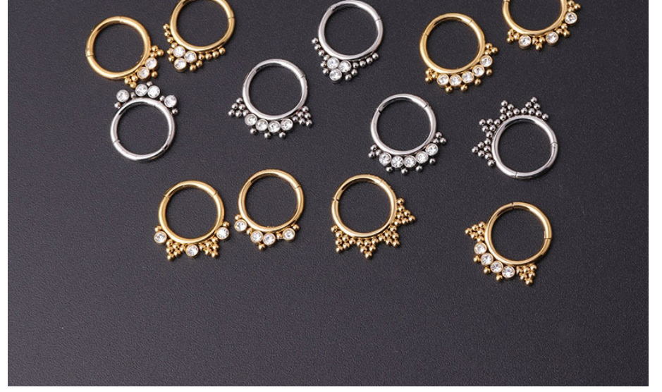 Fashion Silver 3# Stainless Steel Diamond Pierced Nose Ring,Nose Rings & Studs