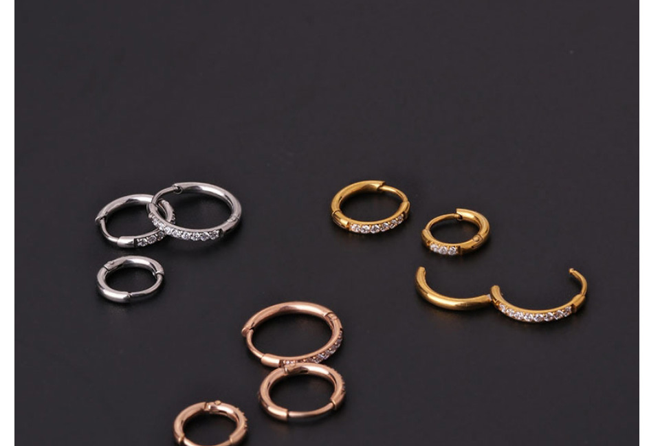 Fashion Gold 2# Stainless Steel Diamond Pierced Nose Ring,Nose Rings & Studs