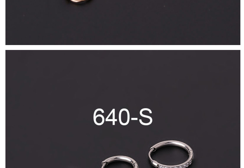 Fashion Rose Gold 3# Stainless Steel Diamond Pierced Nose Ring,Nose Rings & Studs