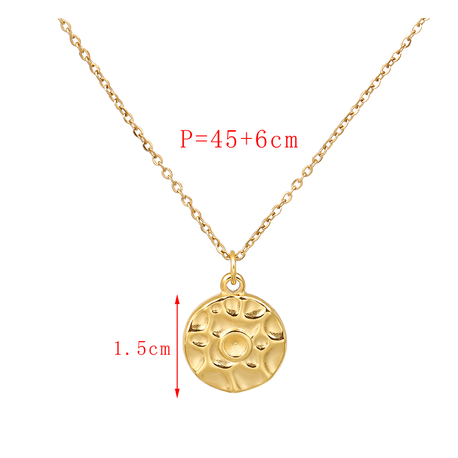 Fashion Gold Titanium Steel Irregular Pattern Necklace,Necklaces