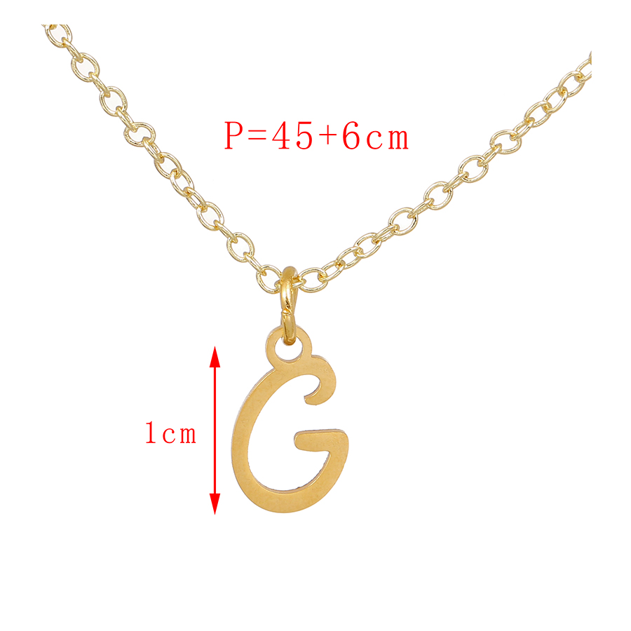 Fashion G Titanium Steel 26 Letters Necklace,Necklaces