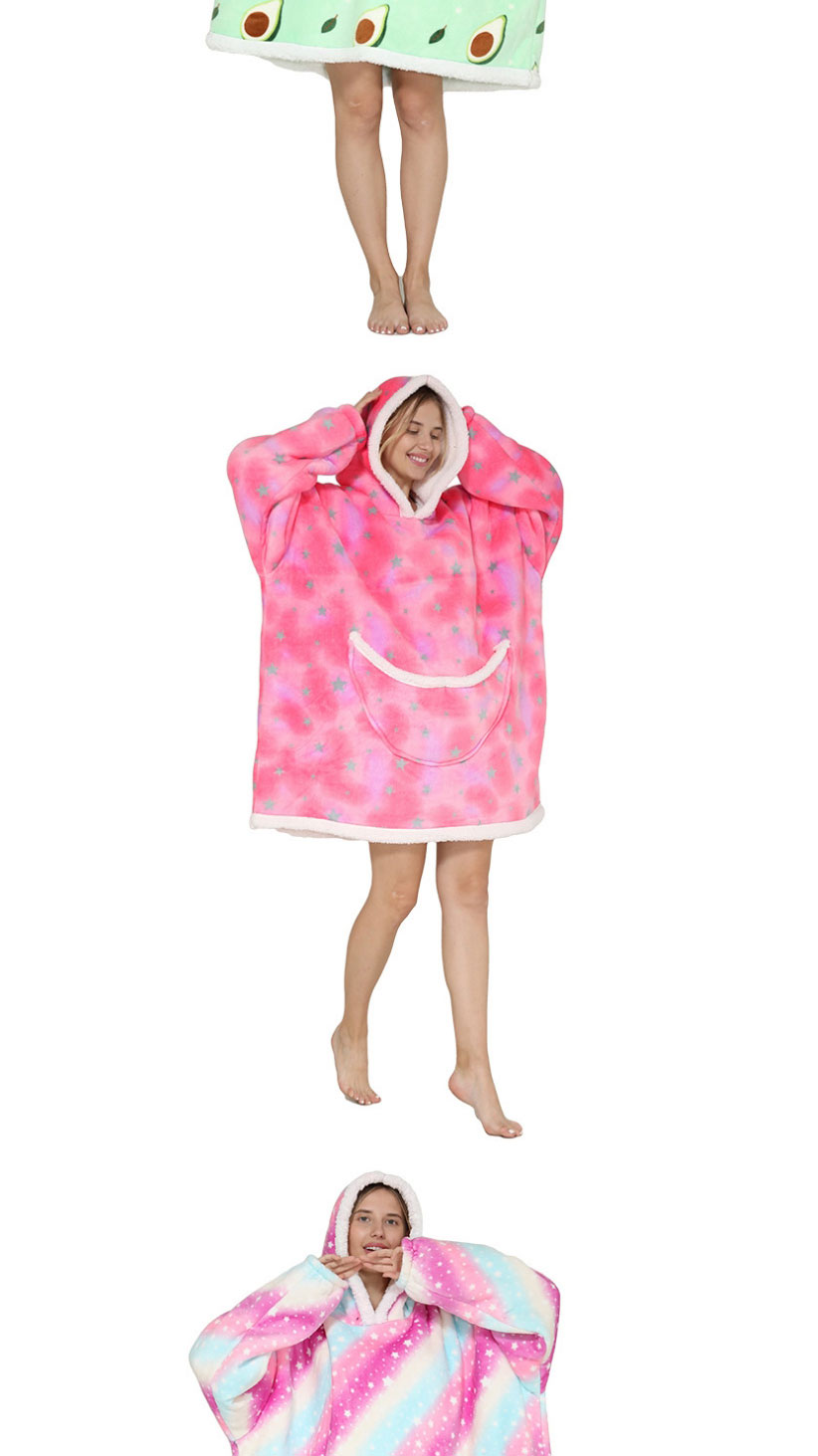 Fashion Galaxy Winter Clothes Geometric Print Lamb Velvet Pullover Hooded Pajamas,CURVE SLEEP & LOUNGE