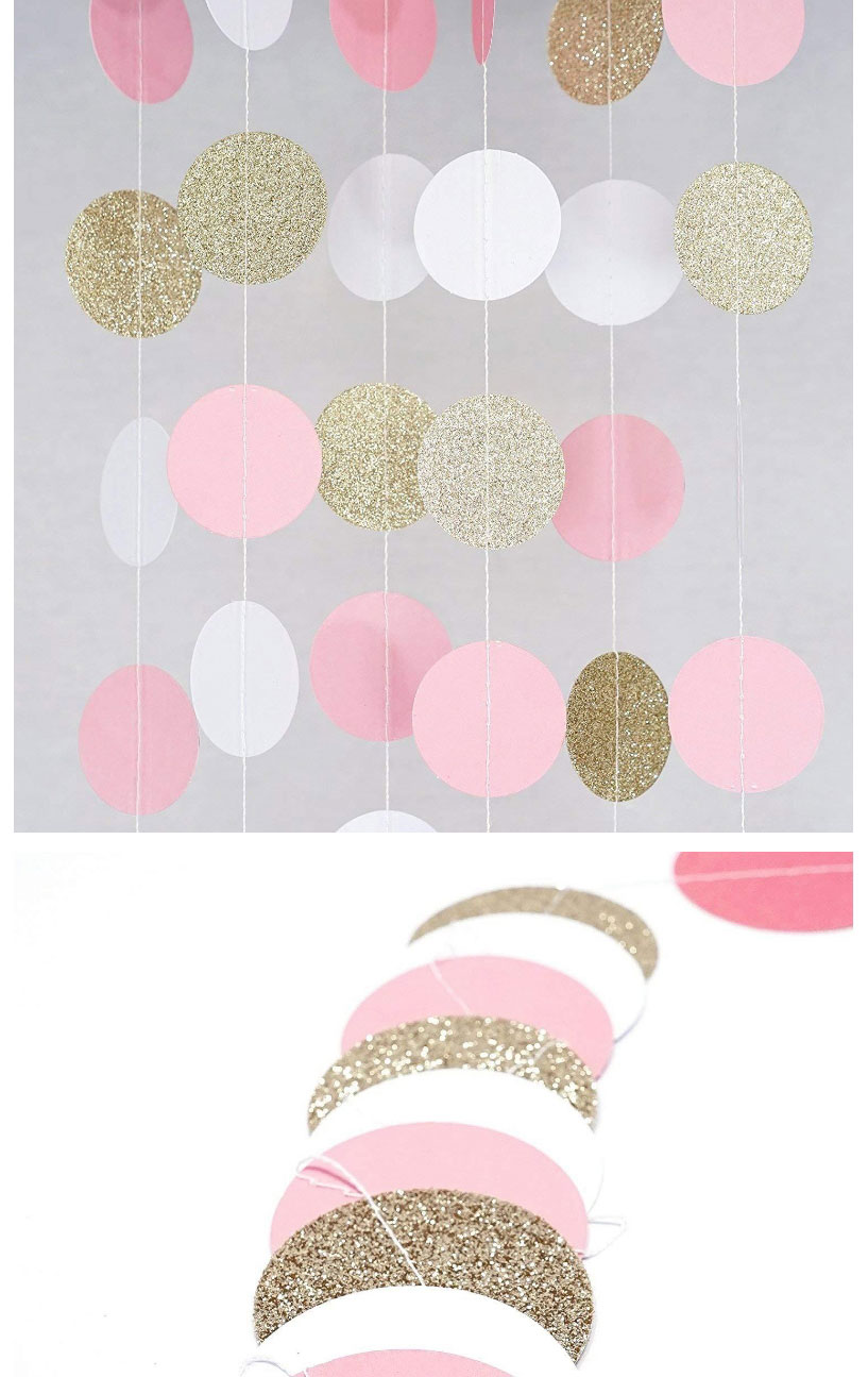 Fashion Glitter Mirror Gold Disc 4 Meters Round Piece Of Paper Pull Flag String Flag Ornament,Festival & Party Supplies