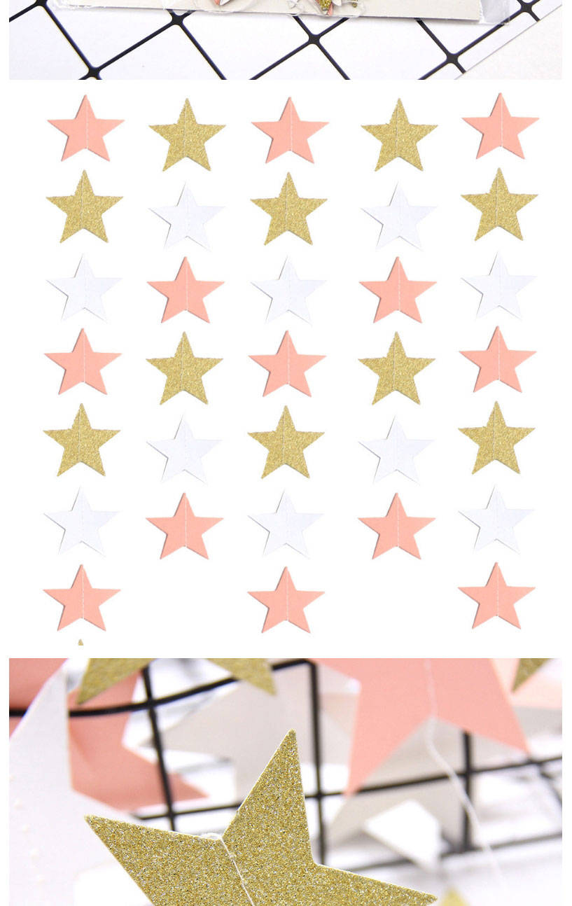 Fashion Mirror Silver Star 4 Meters Star Paper Pull Flag String Flag Ornament,Festival & Party Supplies