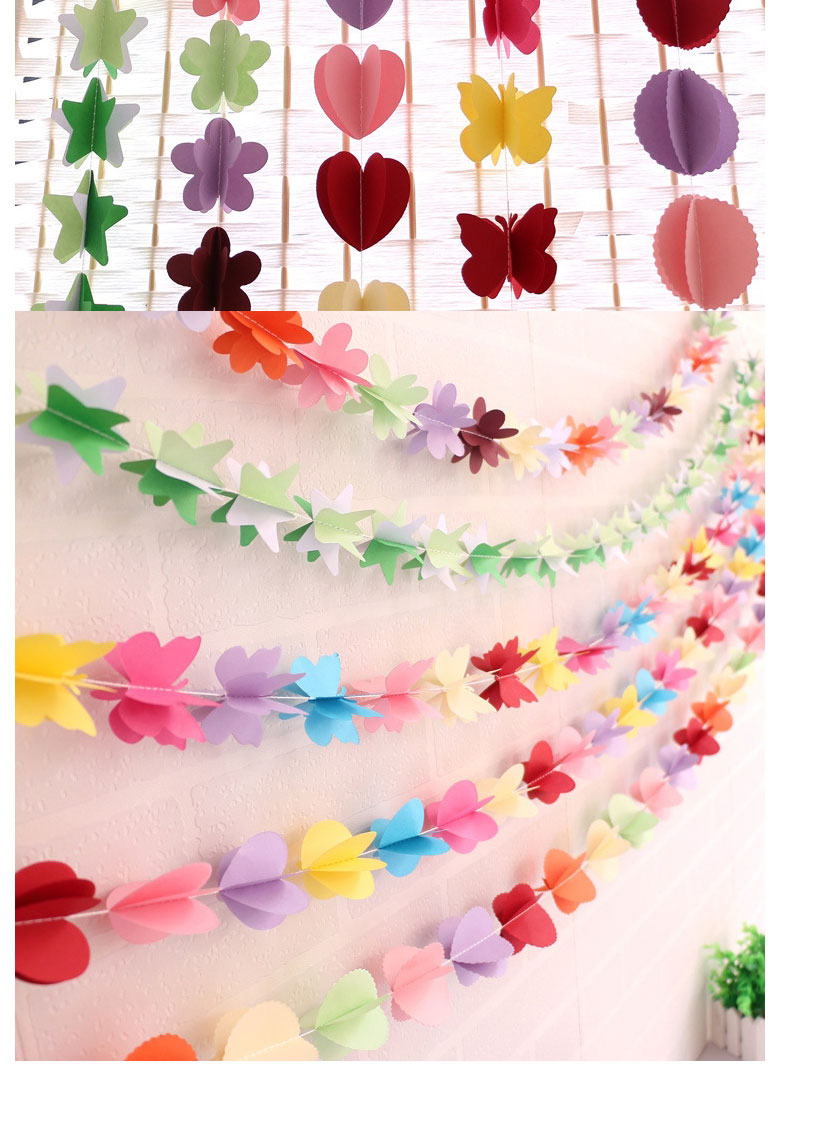 Fashion Plum Blossom Three-dimensional 2.6m Colorful Paper Garland,Festival & Party Supplies