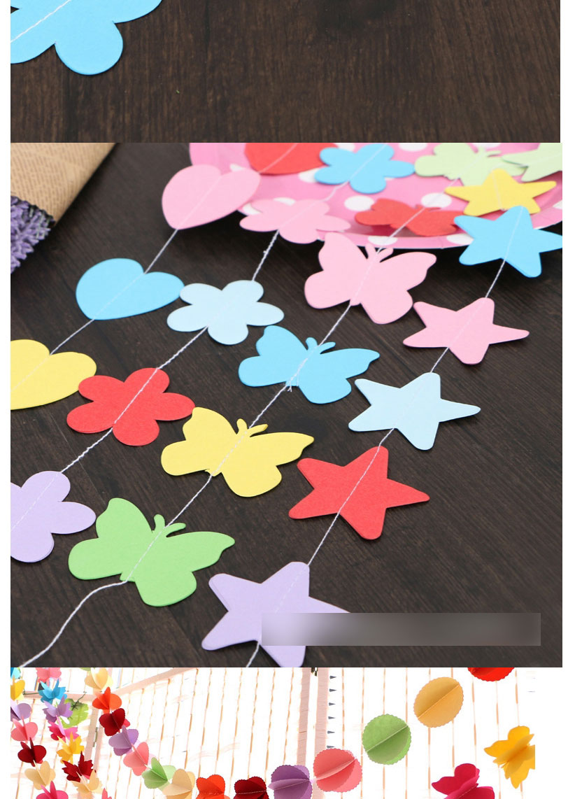Fashion Round Ball Three-dimensional 2.6m Colorful Paper Garland,Festival & Party Supplies