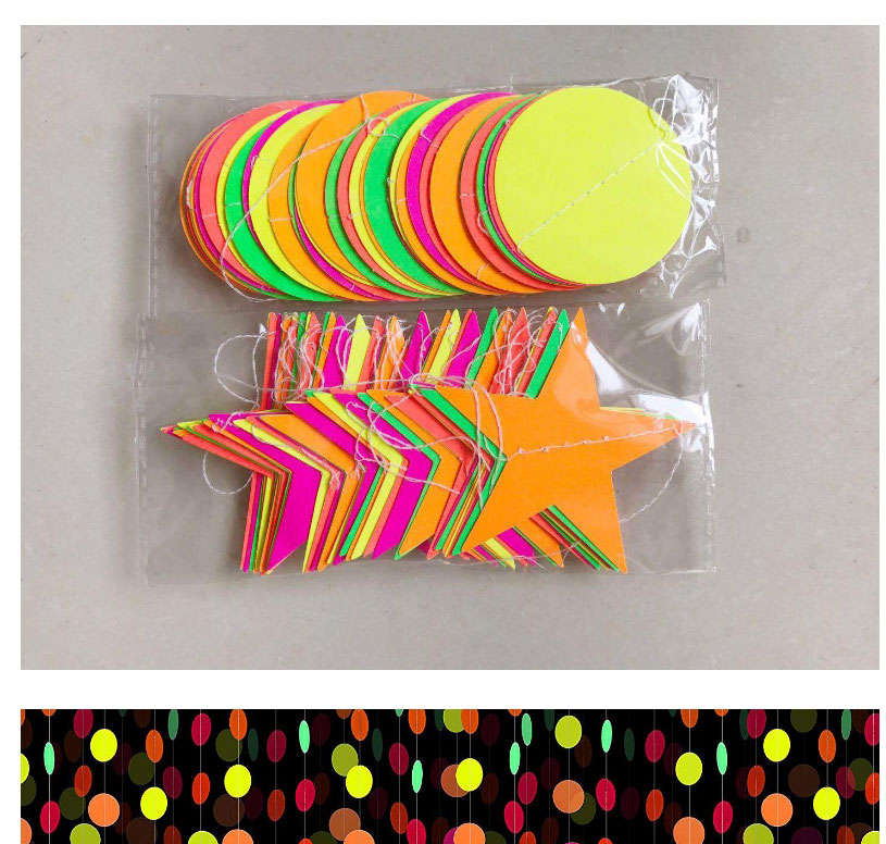 Fashion Fluorescent Paper Five-pointed Star Pentagram Fluorescent Paper Pull Flag,Festival & Party Supplies