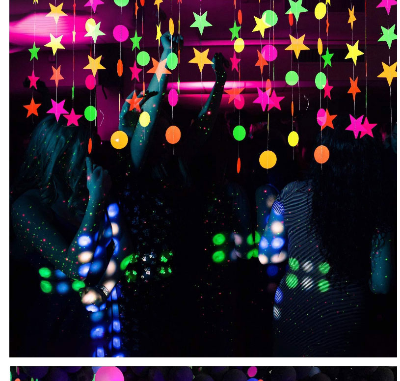 Fashion Fluorescent Tape Pink Pentagram Fluorescent Paper Pull Flag,Festival & Party Supplies