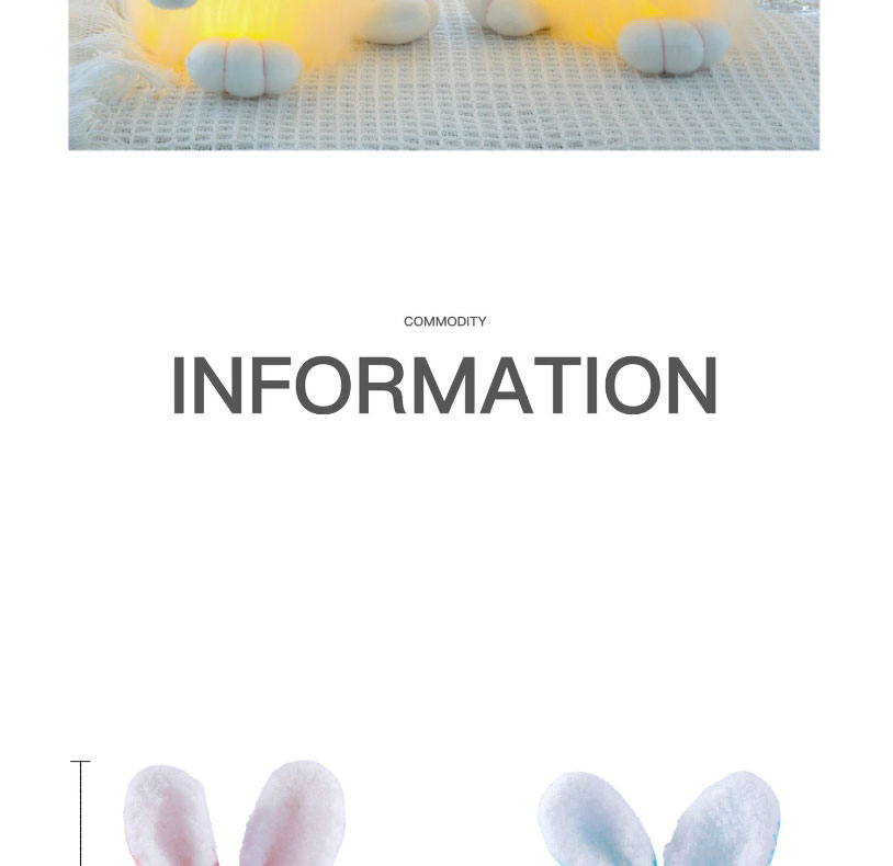 Fashion Blue Bunny Luminous Easter Knitted Woolen Bunny Doll (without Battery),Household goods