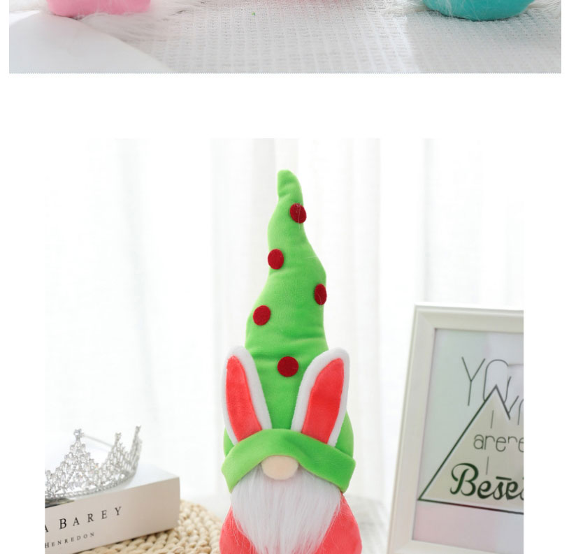 Fashion Green Bunny Fabric Cartoon Rabbit Faceless Doll,Household goods